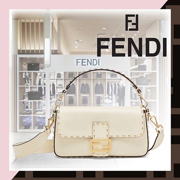 新作 フェンディ バゲット ホワイトレザーバッグコピー